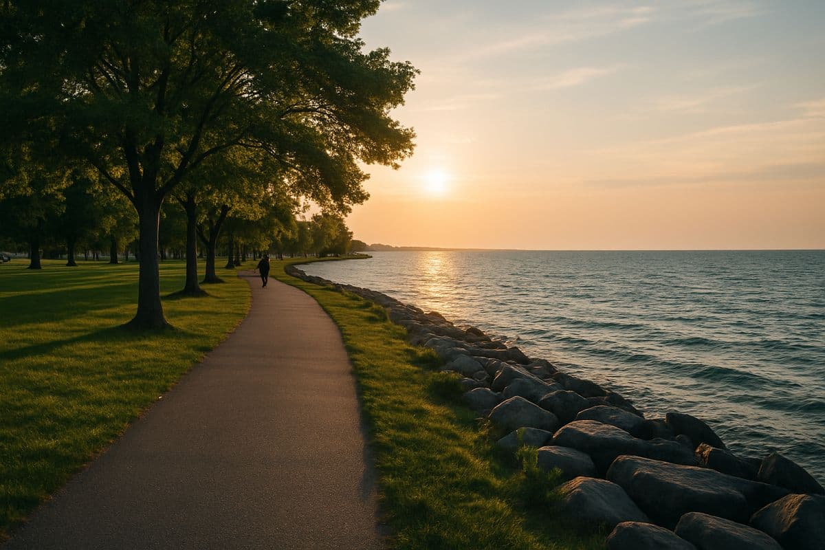 Lake Ontario shoreline park in Greece, NY