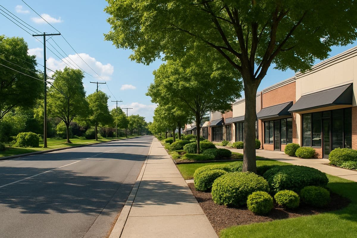 Suburban commercial corridor in Henrietta, NY